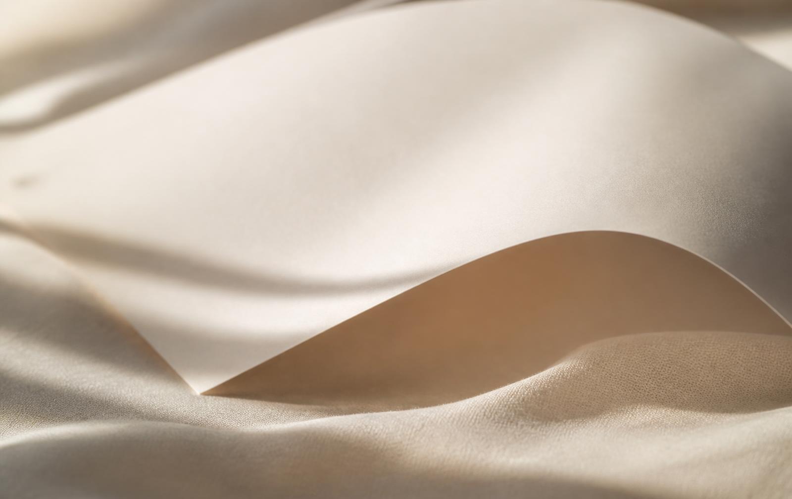 A curved sheet of cream paper in soft daylight